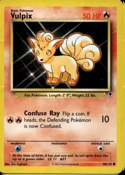 Vulpix 98/110 Common WOTC Legendary Collection Pokemon - Image 1
