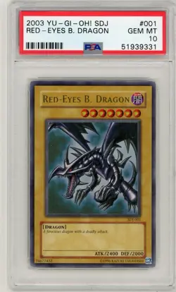 2003 Yu-Gi-Oh! Red-Eyes B. Dragon SDJ-001 Ultra Rare PSA 10 Gem Mint - Image 1
