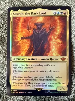 Magic: The Gathering Sauron, the Dark Lord Universes Beyond Foil Mythic 224 2023 - Image 1