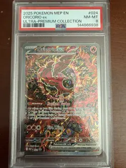 2025 POKEMON MEP EN-ME BLACK STAR PROMO #024 ORICORIO EX PSA 8 - Image 1