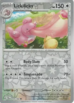 Lickilicky 125/162 Common Reverse Holo Pokemon Scarlet & Violet Temporal Forces - Image 1