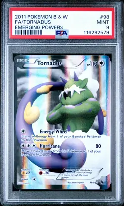 2011 POKEMON B&W EMERGING POWERS #98 FULL ART/TORNADUS PSA 9 - Image 1