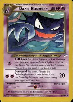 Dark Haunter 36/105 Uncommon WOTC Neo Destiny Pokemon - Image 1