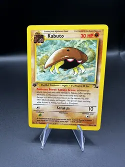 Pokemon TCG Kabuto Fossil 1st Edition Common Card 50/62 - Image 1