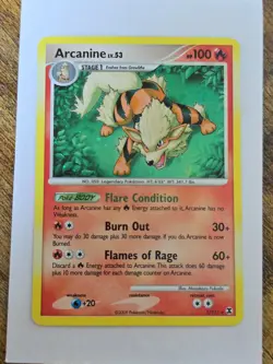 Arcanine 1/111 Rising Rivals Holo Double Swirl LP Pokemon Card - Image 1