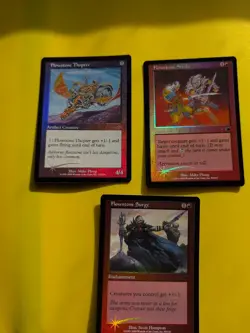 Flowstone Thopter, Flowstone Strike &Surge MTG 3 Card OLD VINTAGE FOIL. NEMESIS. - Image 1