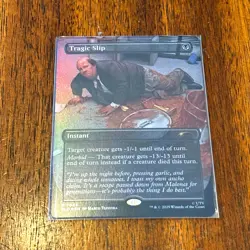 1x MTG Tragic Slip Foil The Office Secret Lair Drop (Kevin and Chili) NM - Image 4