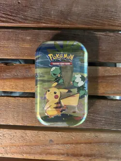 Pokemon TCG Paldea Friends Mini Tin Pikachu And Capsakid 2 Packs Sealed - Image 1