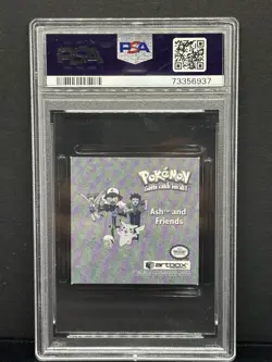 1999 Pokemon Stickers Ash & Friends Series 1 Bonus Prism Sticker PSA 8 - Image 2
