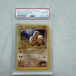 2000 Pokemon Gym Challenge #22 Brock’s Dugtrio First Edition Psa 10 - Image 1