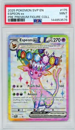 2025 Pokemon Prismatic Evolutions Espeon ex #175 Figure Collection BSP PSA 9 - Image 1