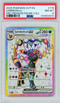2025 Pokemon Prismatic Evolutions Umbreon ex #176 Figure Collection BSP PSA 8 - Image 1