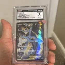 Pokemon Kingdra EX 122/124 Fates Collide Ultra Rare Full Art Holo CGC 8 Error - Image 1