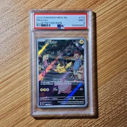 Pokemon Pikachu 173/165 SV151 Illustration Rare Holo English 2023 PSA 9 - Image 1