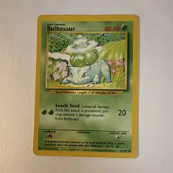 Pokemon TCG Bulbasaur Base Set 44/102 40 HP Common Regular English - Image 1