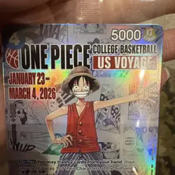 Monkey.D.Luffy College Basketball US Voyage P-055 One Piece Promo Sealed - Image 5