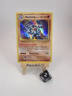 MACHAMP 59/108 STAFF - POKEMON XY EVOLUTIONS PRERELEASE STAMPED HOLO CARD - Image 1