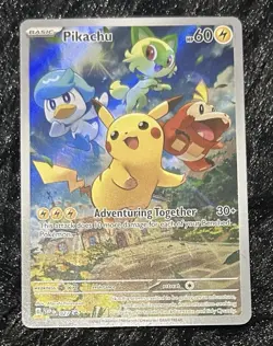 Pokemon Pikachu Adventuring Together Scarlet & Violet Promo Holo Card SVP 027 - Image 1
