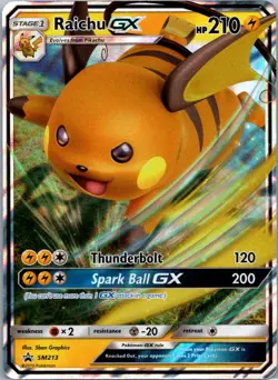 Pokemon TCG Raichu-GX SM213 SM Black Star Promos Holo NM - Image 1