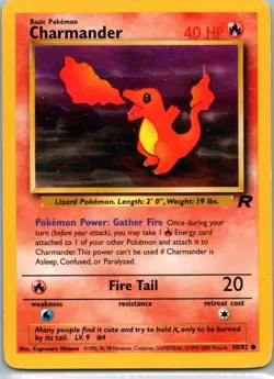 Pokemon TCG Charmander 50/82 Team Rocket LP - Image 1