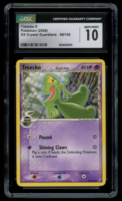 CGC 10 Pokemon Treecko 68/100 EX Crystal Guardians Delta Species GEM MINT - Image 1