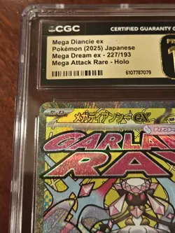 Mega Diancie ex CGC Pristine 10 Mega Dream #227 Attack Rare Holo Pokemon ✨💖 - Image 2