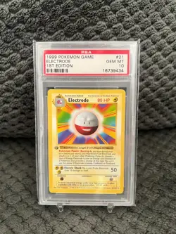 1999 POKEMON BASE SET 1ST EDITION #21 ELECTRODE PSA 10 - Image 1