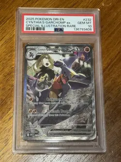 2025 POKEMON DRI EN-SPECIAL ILLUSTRATION RARE #232 CYNTHIA'S GARCHOMP EX PSA 10 - Image 1