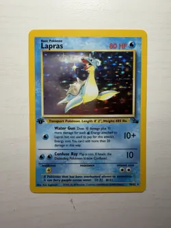 Lapras 25/62 Fossil 1st Edition Holo Rare Pokemon Card LP - Image 1