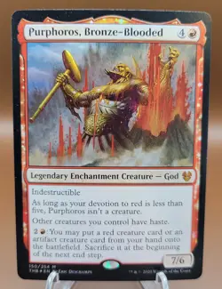 FOIL Purphoros, Bronze-Blooded x1 MTG Theros Beyond Magic Light Play LP English - Image 1
