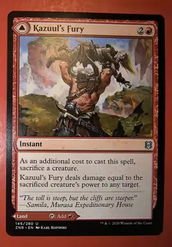 MTG: ZENDIKAR RISING, KAZUUL'S FURY/ / KAZULL'S CLIFFS, 146/280, NM, UNCOMMON - Image 1