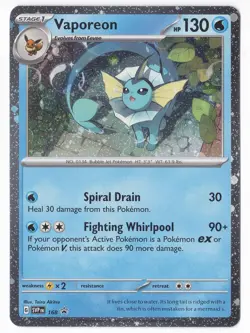 Pokemon Vaporeon (Cosmos Holo) Scarlet & Violet Promo 168 Black Star - NM - Image 1