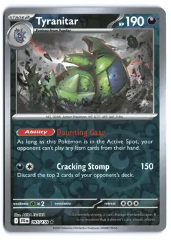 Tyranitar 095/159 - SV09: Journey Together Reverse Holo NM Pokemon TCG - Image 1