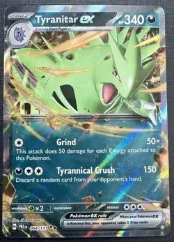 Pokemon TCG: 2025 Tyranitar Ex 064/131-DOUBLE RARE HOLO-Prismatic Evolutions - Image 1