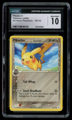 CGC 10 Pokemon Pikachu 79/110 EX Holon Phantoms Delta Species GEM MINT - Image 1