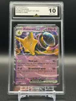Pokemon Alakazam EX Rare Holo 065/165 Scarlet & Violet 151 Aura Gem Mint 10 - Image 1