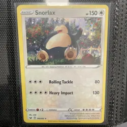 Pokemon TCG Snorlax Sword & Shield Base Set 140/202 Promo Cosmos Holo Rare - Image 1