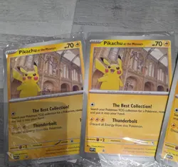 Pikachu At The Museum Pokemon Card Oversize SEALED in hand promo x 3 - Image 3