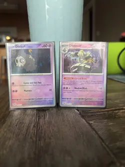 Pokemon Duskull & Dusknoir Masterball Holo Cards Prismatic Evolutions English - Image 1