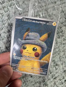 SEALED Pokemon x Van Gogh: Pikachu with Grey Felt Hat SVP 085 Promo Card - Image 2