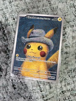 SEALED Pokemon x Van Gogh: Pikachu with Grey Felt Hat SVP 085 Promo Card - Image 4