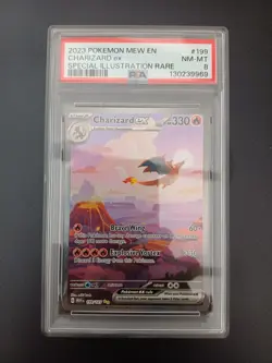 Pokemon TCG Charizard EX Sir 199/165 Scarlet & Violet 151 - PSA 8 - NM-MT+ - Image 1