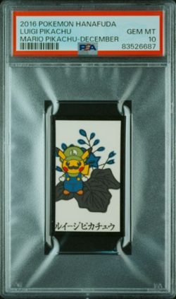 PSA 10 Pokemon HANAFUDA 2016 LUIGI PIKACHU Mario Pikachu December GEM MINT - Image 1