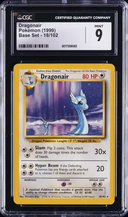 1999 POKEMON BASE SET #18/102 DRAGONAIR CGC 9 - Image 1
