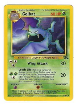 Golbat 34/62 - Fossil Set - Vintage 1999 WOTC - Never Been Played - Near Mint - Image 1
