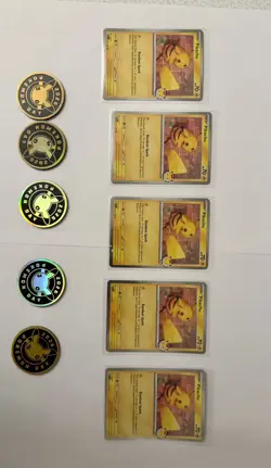 Pikachu 051 /162 Stamped 2026 Pokemon Day 30 Promo Lot Of 5 W/TCG Coins 🔥🔥 - Image 1