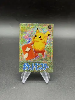 Pikachu Angry Holo Pokemon Vintage Pocket Monsters Vending Prism Sticker 201 - Image 1