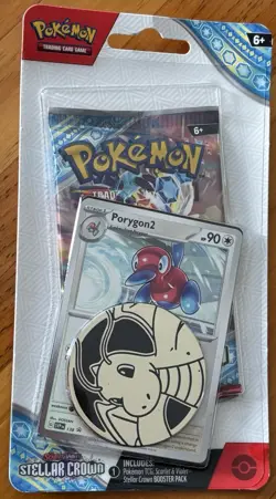 POKEMON TCG SCARLET & VIOLET STELLAR CROWN BOOSTER PACK, PORYGON2 PROMO CARD - Image 1