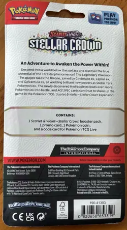 POKEMON TCG SCARLET & VIOLET STELLAR CROWN BOOSTER PACK, PORYGON2 PROMO CARD - Image 2