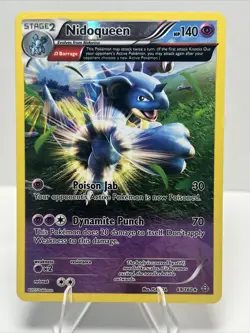 CREASE Nidoqueen Omega 69/160 Reverse Holo XY Primal Clash Pokemon Card - Image 1